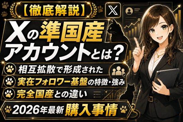 【徹底解説】X（旧Twitter）の準国産アカウントとは？相互拡散で形成された実在フォロワー基盤の特徴・強み・完全国産との違い、2…