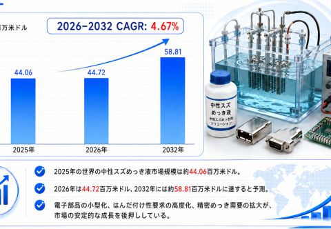 中性スズめっき液産業洞察：市場現状＋発展見通し（2026年版）- 年平均成長率（CAGR）4.67％で成長