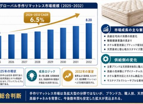 世界ハンドメイドマットレス市場レポート2026-2032：企業ランキング、価格動向、売上推移、今後の見通し