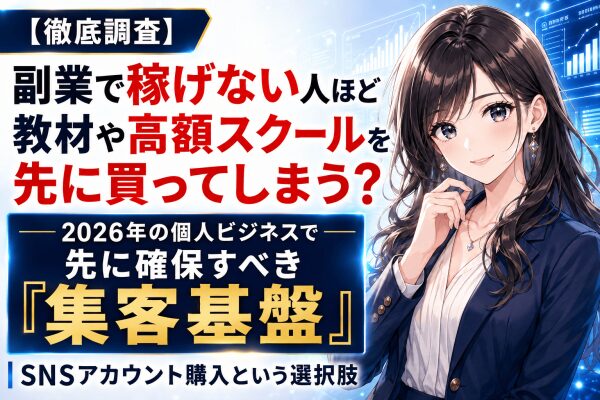 【徹底調査】副業で稼げない人ほど教材や高額スクールを先に買ってしまう？2026年の個人ビジネスで本当に先に確保すべき「集客基盤」と…