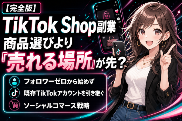 【完全版】TikTok Shop副業で稼ぐには商品選びより「売れる場所」が先？フォロワーゼロから始めず既存TikTokアカウントを…