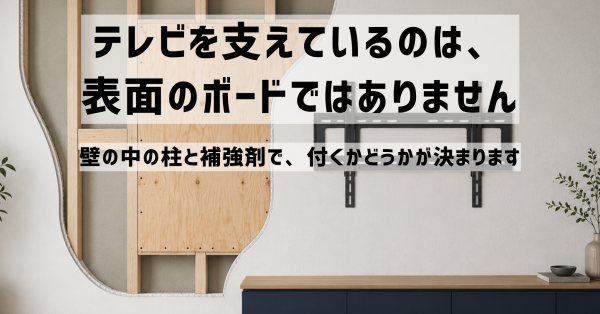 Kirei One、壁掛けテレビ・天吊り設置の可否を「下地・固定方法・総重量」で判定する自社基準を策定。8月19日より全国で適用