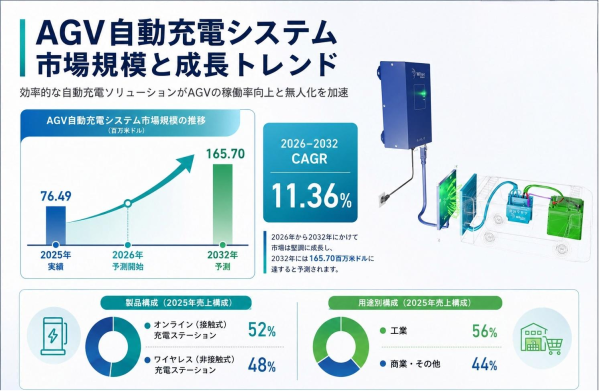 AGV自動充電システム市場調査会社が贈る：売上規模・調べ方・分析手法 – 年平均成長率（CAGR）11.36％の高成長