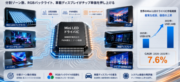 Mini LEDドライバーチップ市場シェア上位10社の分析：競合他社の強みと弱みが明らかに