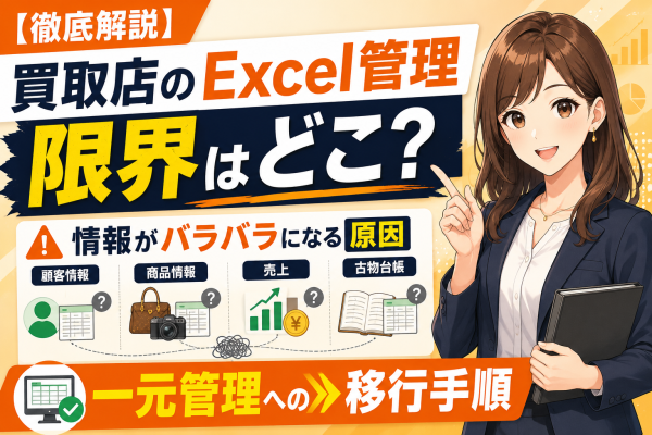 【徹底解説】買取店のExcel管理はどこで限界を迎える？顧客情報・商品情報・売上・古物台帳がバラバラになる原因と一元管理への移行手…