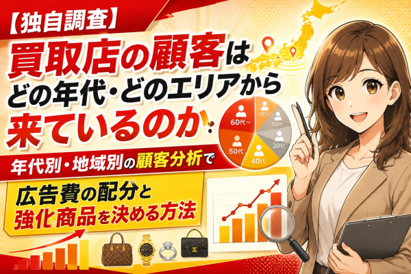 【独自調査】買取店の顧客はどの年代・どのエリアから来てる？年代別・地域別の顧客分析で広告費の配分と強化商品を決める方法─買取店が本…
