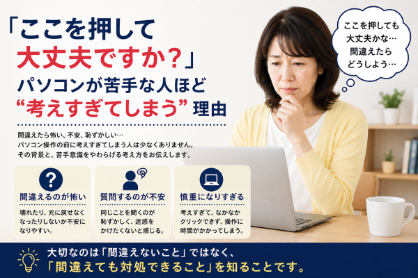 「ここ押して大丈夫ですか？」――パソコンが苦手な人ほど“クリックする前に考えすぎる”理由