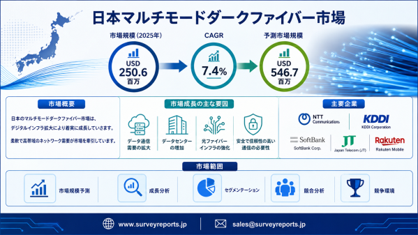 日本マルチモードダークファイバー市場：市場シェア・トレンド・成長・市場機会・インサイト分析（2026年～2036年）