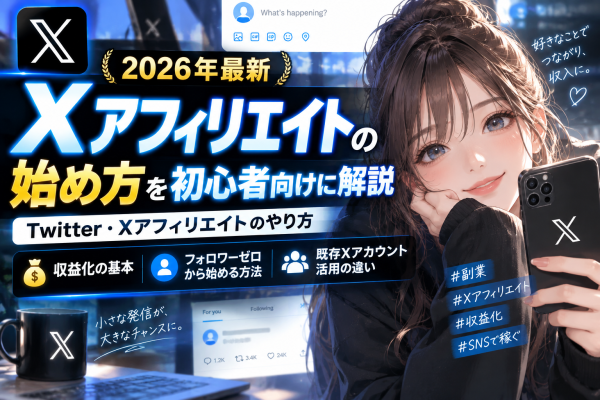 【2026年最新】Xアフィリエイトの始め方を初心者向けに解説｜Twitter・Xアフィリエイトのやり方、収益化の基本、フォロワーゼ…