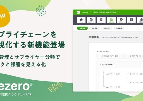 「wezero」サプライチェーン全体を可視化する新機能を提供開始 ～ESG 対応とリスク管理を支援～