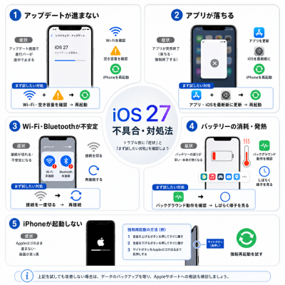【iOS 27正式版】配信初日から不具合報告、アップデートで起きたトラブルと対処法をTenorshareが紹介