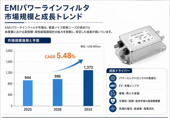 EMIパワーラインフィルタマーケットリサーチ：調査方法・市場動向・業界規模、CAGR 5.48%の安定成長