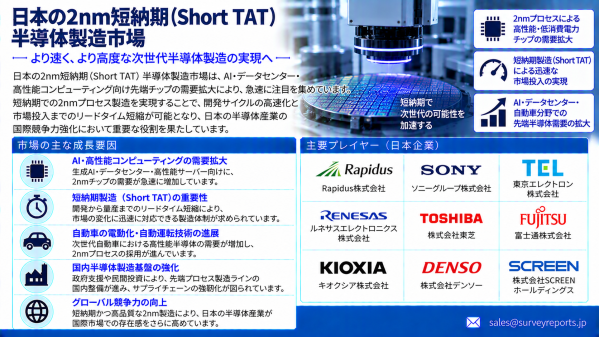 日本の2nm短TAT半導体製造市場：2nm生産の迅速化、AI主導型製造、カスタムチップのイノベーションが新たな成長機会を創出