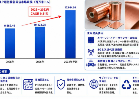 VLP超低輪郭銅箔市場調査会社が贈る：売上規模・調べ方・分析手法、年平均成長率（CAGR）9.3%の高成長