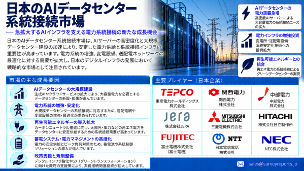 日本のAIデータセンター系統接続市場：AI主導の電力需要と系統容量の拡大がデータセンター投資を再構築
