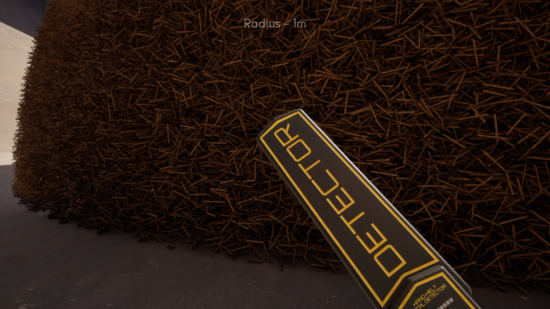 Store page for “Needle In A Haystack Simulator: Needle in the Haze,” where you can find just one needle among 5 million hay plants. Japanese support also announced