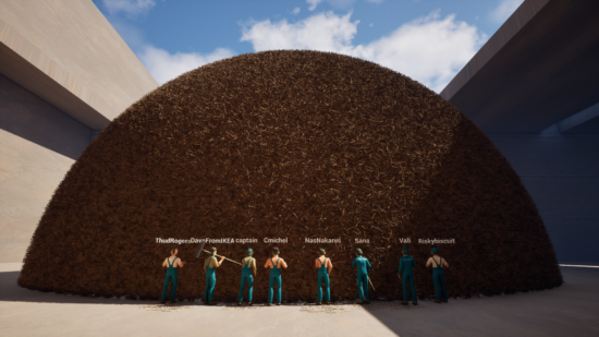 Store page for “Needle In A Haystack Simulator: Needle in the Haze,” where you can find just one needle among 5 million hay plants. Japanese support also announced