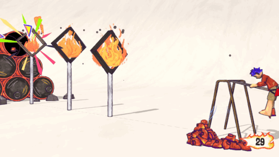 Destroy anything in your way! The physics puzzle ‘Shoe it All!’ where you swing on a swing and kick your shoes is now on sale