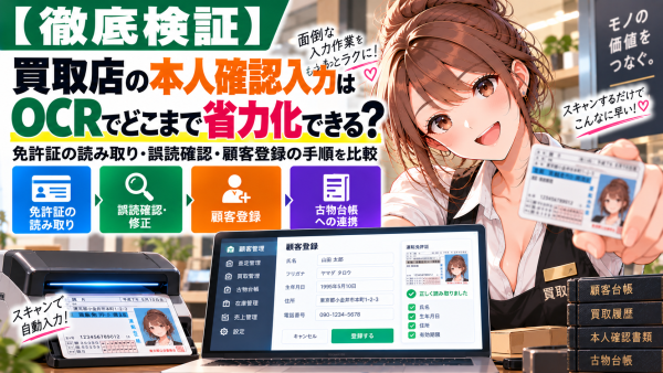 【2026年最新調査】買取店向け「買取コージ」、本人確認OCRで免許証入力を省力化｜氏名・住所・生年月日の読み取り・誤読確認・顧客…