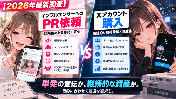 【2026年最新調査】インフルエンサーへのPR依頼とXアカウント(旧Twitter)の取得はどう違う？単発の宣伝と継続的な情報発信…