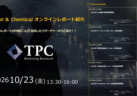 【10月23日開催！】Medical & Chemicalオンラインレポート紹介のお知らせ【TPCマーケティングリサーチ】