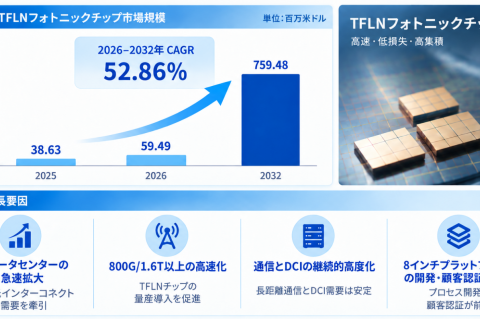 TFLNフォトニックチップ市場規模マップ＋シェア＋フレームワーク、CAGR 52.86%の安定成長